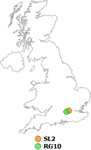 map showing distance between SL2 and RG10