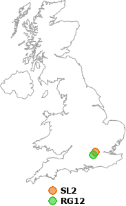 map showing distance between SL2 and RG12
