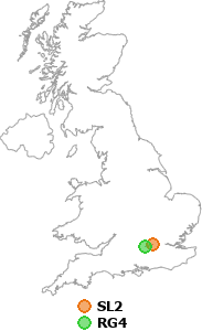 map showing distance between SL2 and RG4