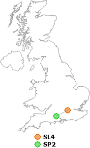 map showing distance between SL4 and SP2