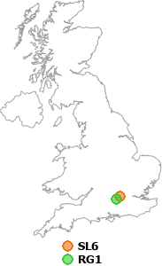 map showing distance between SL6 and RG1