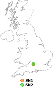 map showing distance between SN1 and SN2