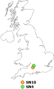 map showing distance between SN10 and SN4