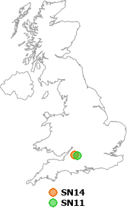 map showing distance between SN14 and SN11