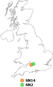 map showing distance between SN14 and SN2