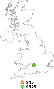 map showing distance between SN5 and SN25