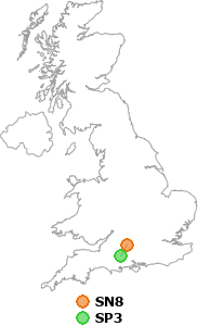 map showing distance between SN8 and SP3