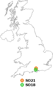 map showing distance between SO21 and SO18