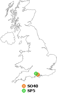 map showing distance between SO40 and SP5