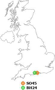 map showing distance between SO45 and BH24