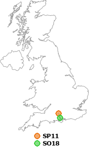 map showing distance between SP11 and SO18