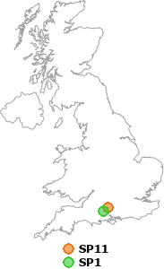 map showing distance between SP11 and SP1