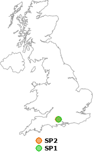 map showing distance between SP2 and SP1