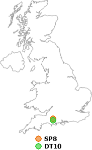 map showing distance between SP8 and DT10