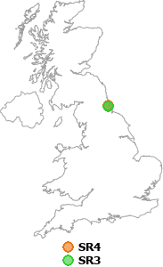 map showing distance between SR4 and SR3
