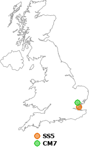 map showing distance between SS5 and CM7