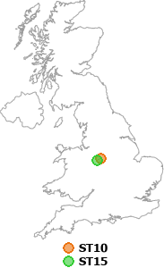 map showing distance between ST10 and ST15
