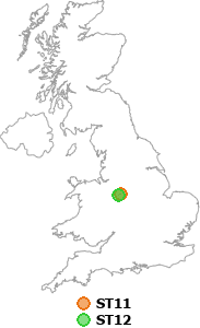 map showing distance between ST11 and ST12