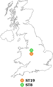 map showing distance between ST19 and ST8