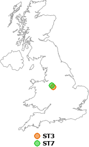 map showing distance between ST3 and ST7