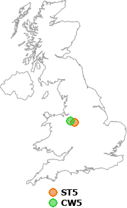 map showing distance between ST5 and CW5