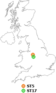 map showing distance between ST5 and ST17