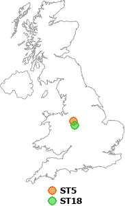 map showing distance between ST5 and ST18