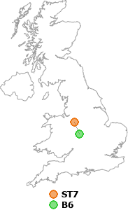 map showing distance between ST7 and B6