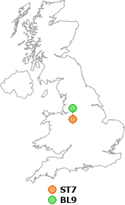 map showing distance between ST7 and BL9