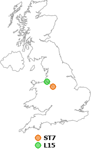 map showing distance between ST7 and L15