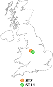 map showing distance between ST7 and ST14