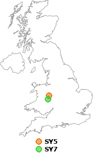 map showing distance between SY5 and SY7