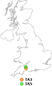 map showing distance between TA3 and TA5