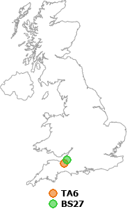 map showing distance between TA6 and BS27