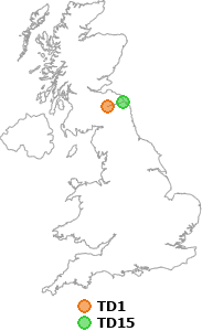 map showing distance between TD1 and TD15