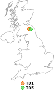 map showing distance between TD1 and TD5