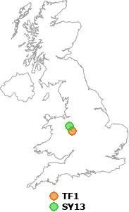 map showing distance between TF1 and SY13