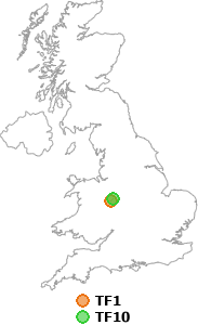 map showing distance between TF1 and TF10