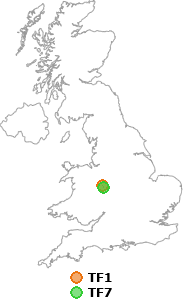 map showing distance between TF1 and TF7