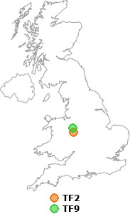 map showing distance between TF2 and TF9