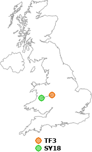 map showing distance between TF3 and SY18