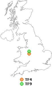 map showing distance between TF4 and TF9