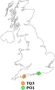 map showing distance between TQ3 and PO1
