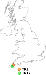 map showing distance between TR2 and TR12