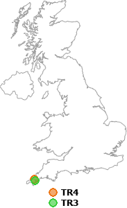 map showing distance between TR4 and TR3