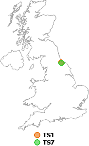 map showing distance between TS1 and TS7