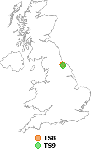 map showing distance between TS8 and TS9