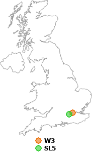 map showing distance between W3 and SL5