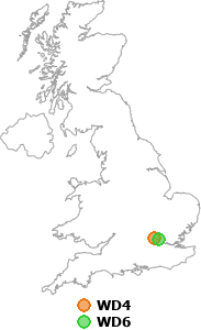 map showing distance between WD4 and WD6