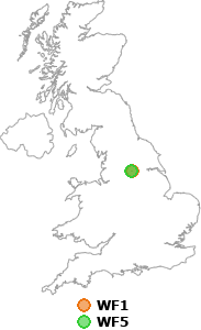 map showing distance between WF1 and WF5